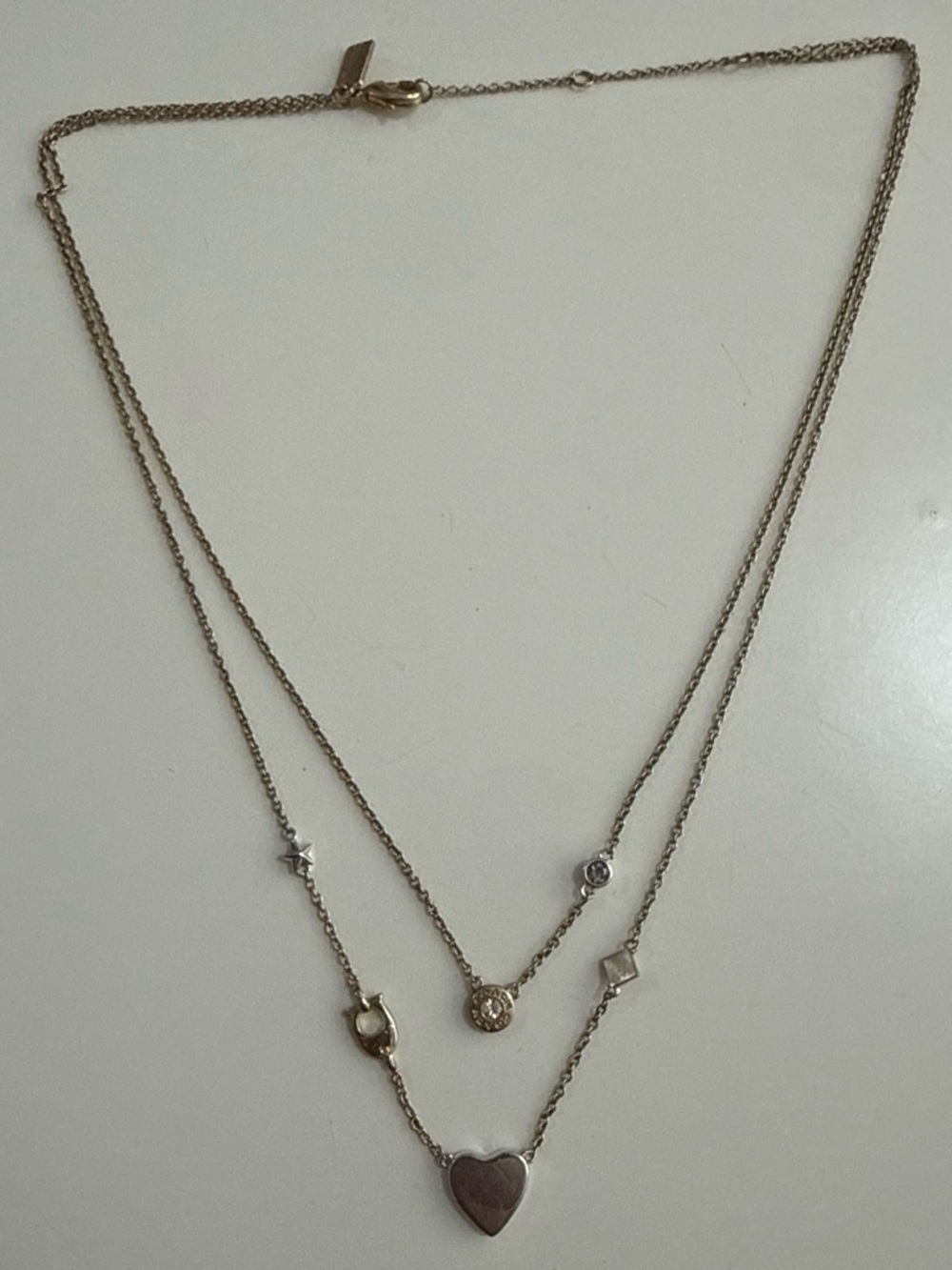 Coach Gold-Tone Layered Heart Charm Necklace